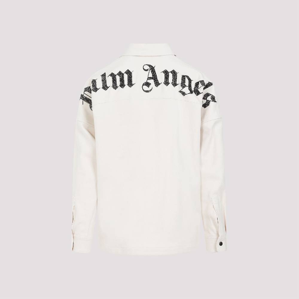PALM ANGELS  Camicia Overshirt a Quadri Bianco Spento Palm Angels - Uomo Nuova