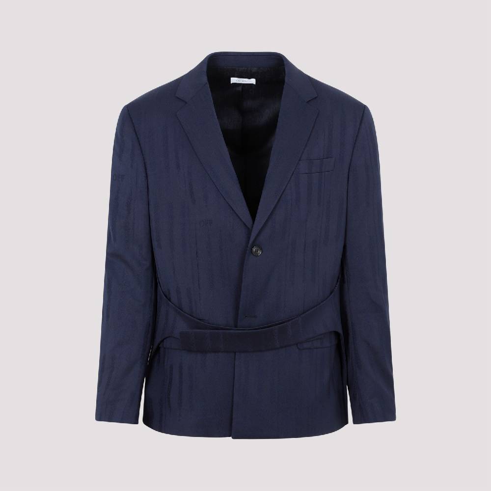 OFF-WHITE  Giacca Uomo Off-White in Lana Blu Shibori 2025