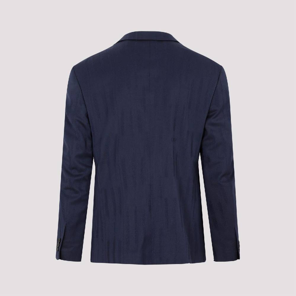 OFF-WHITE  Giacca Uomo Off-White in Lana Blu Shibori 2025