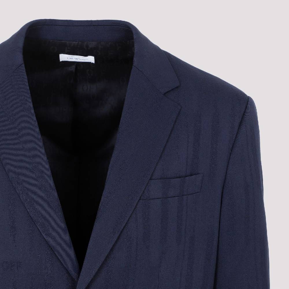 OFF-WHITE  Giacca Uomo Off-White in Lana Blu Shibori 2025