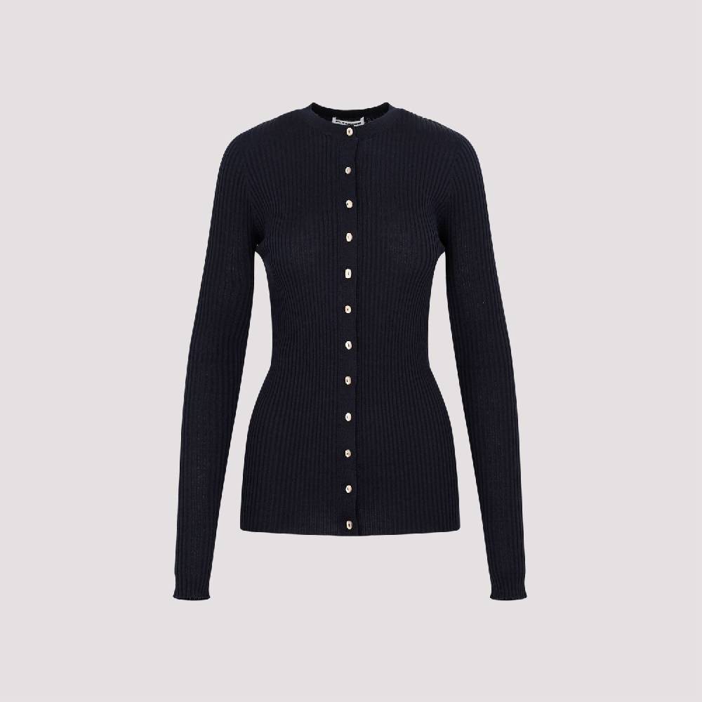 JIL SANDER  Cardigan Blu Notte in Lana e Seta da Donna Jil Sander In Linea