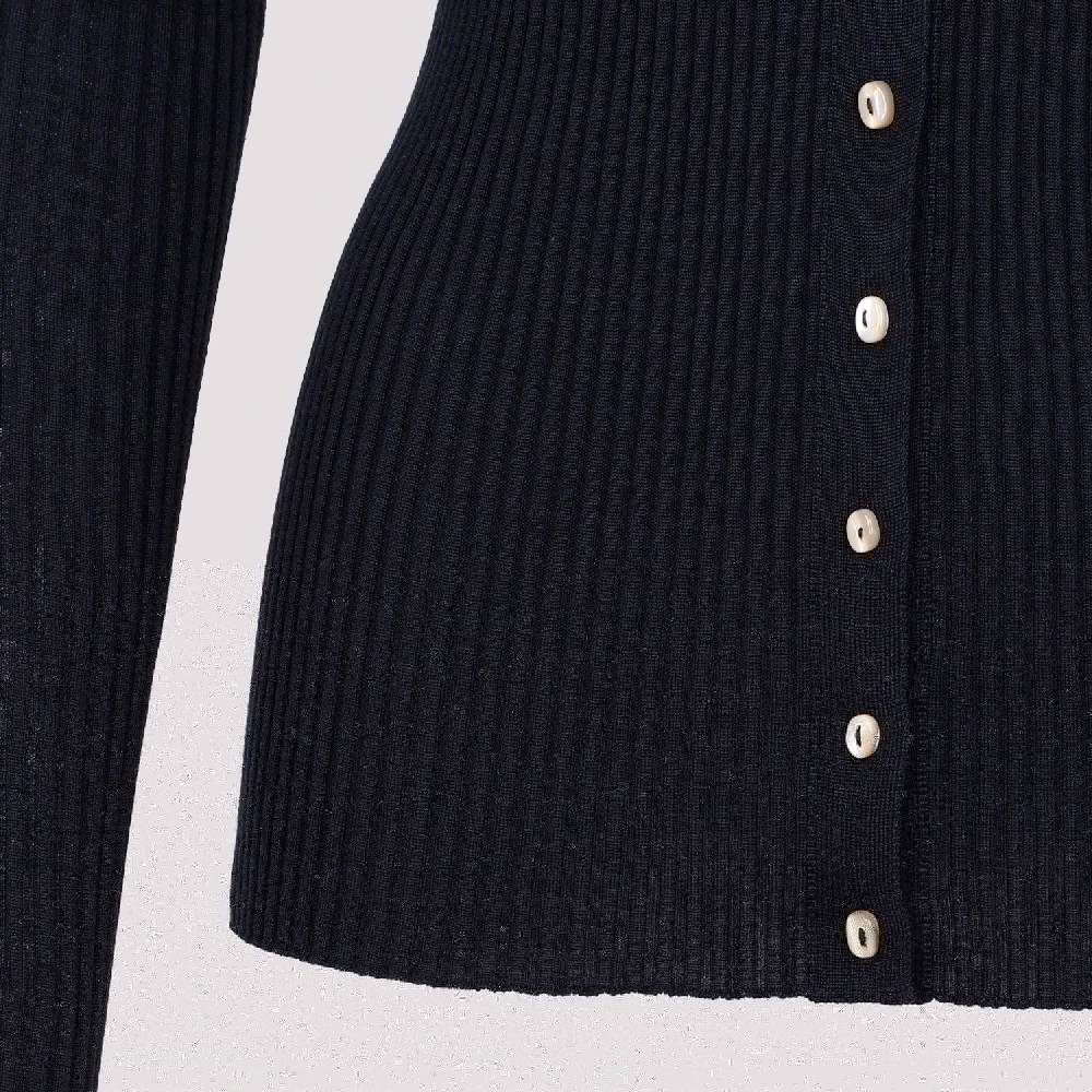JIL SANDER  Cardigan Blu Notte in Lana e Seta da Donna Jil Sander In Linea