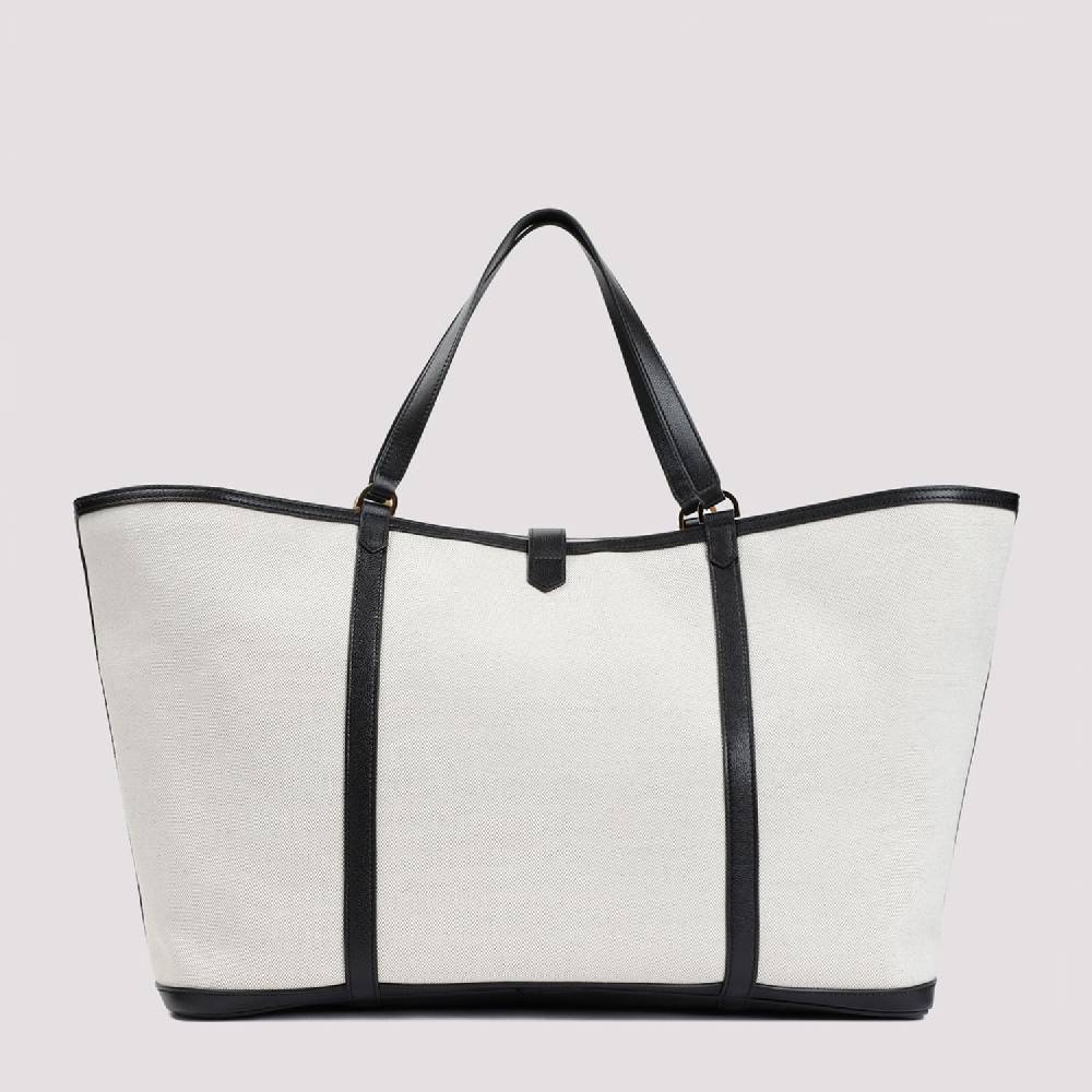 TOM FORD  Borsa Shopper TOM FORD in Cotone e Pelle Nera Qualità