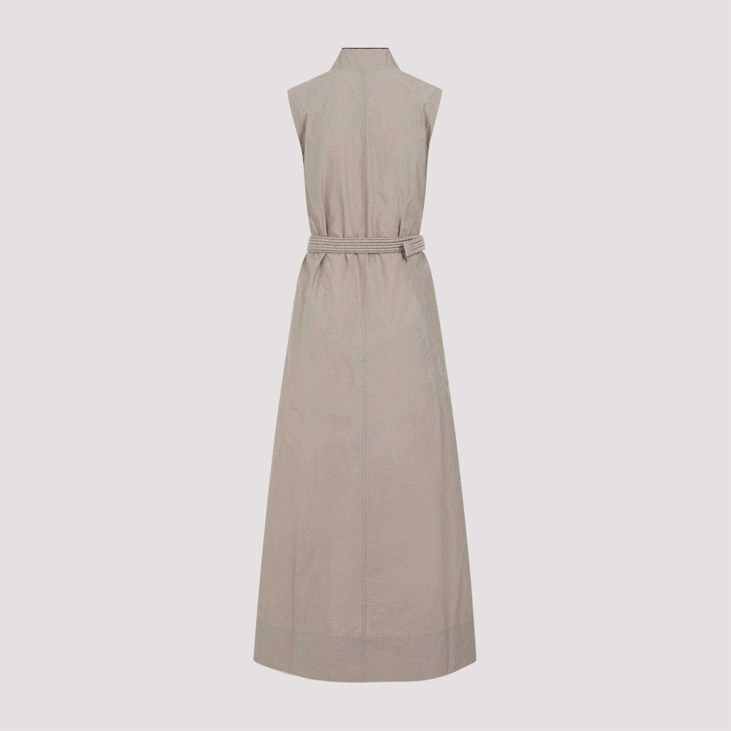 BRUNELLO CUCINELLI  Abito Beige Senza Maniche in Cotone Misto Brunello Cucinelli Promozione