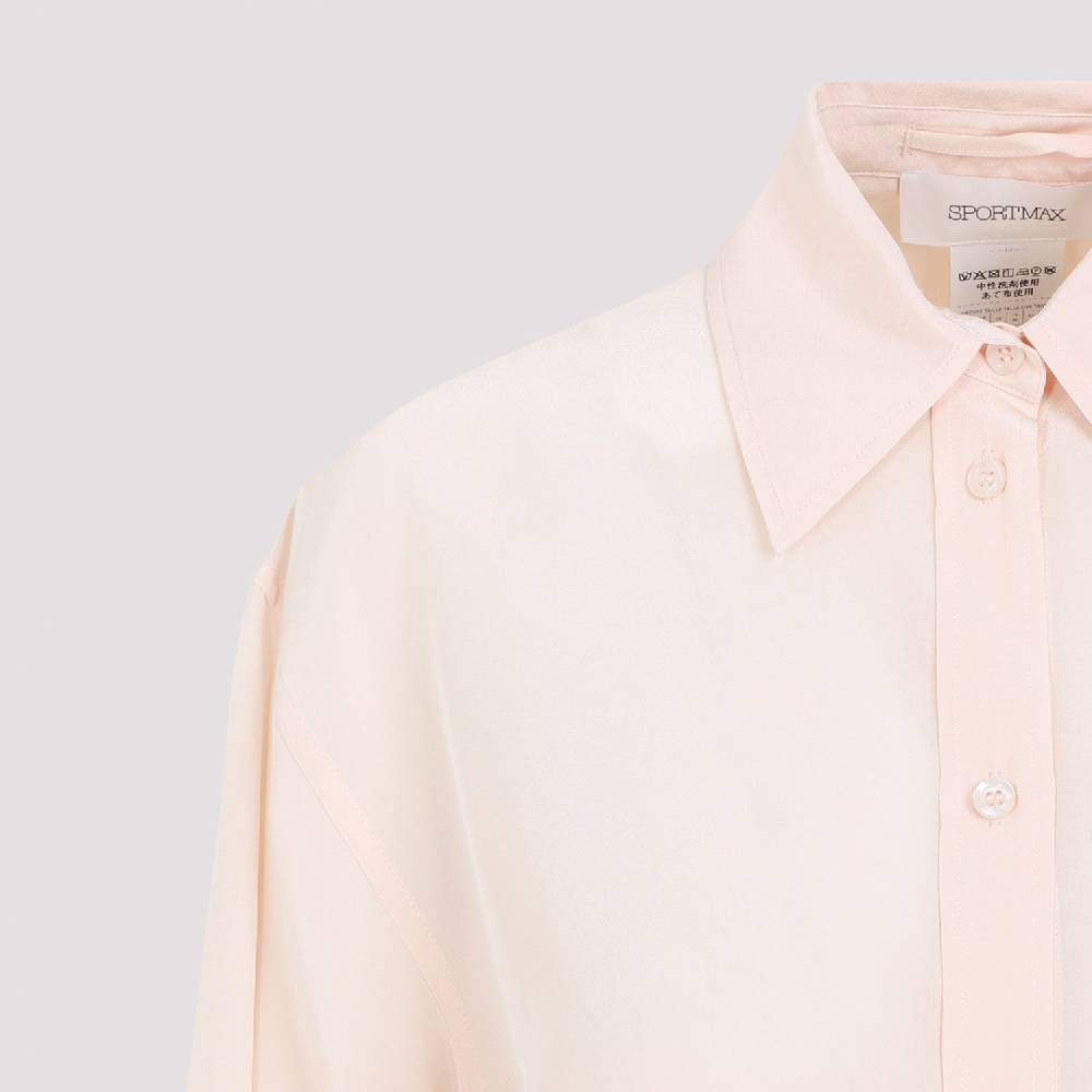 SPORTMAX  Camicia in Crepe di Seta Rosa Sportmax Rovigo per Donna Spedizione Gratuita