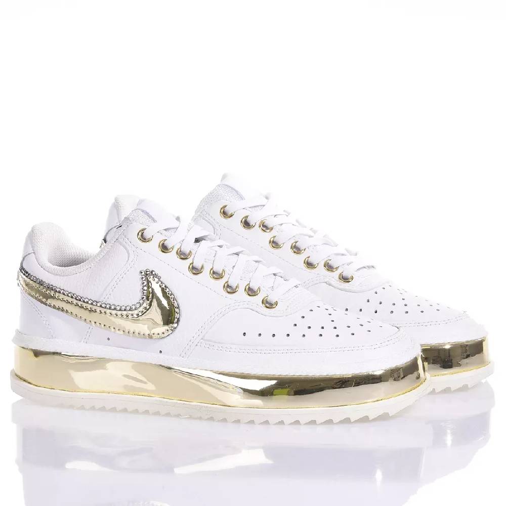 NIKE  Sneakers Nike Court Vision in Bianco Oro - Eco-Pelle Acquista Ora