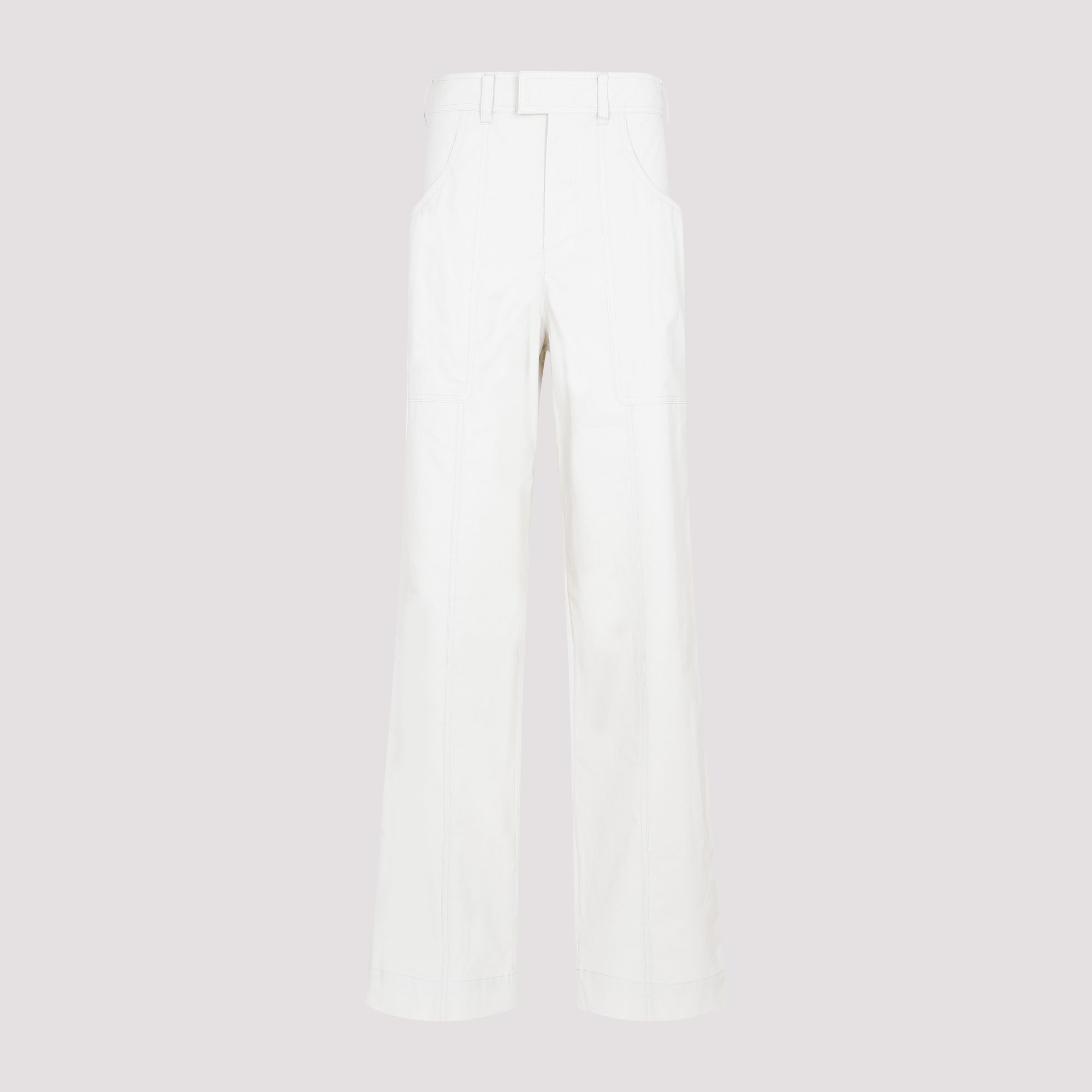 ISABEL MARANT  Pantaloni Ampio Gamba Ecru di Cotone Isabel Marant Affare Del Giorno