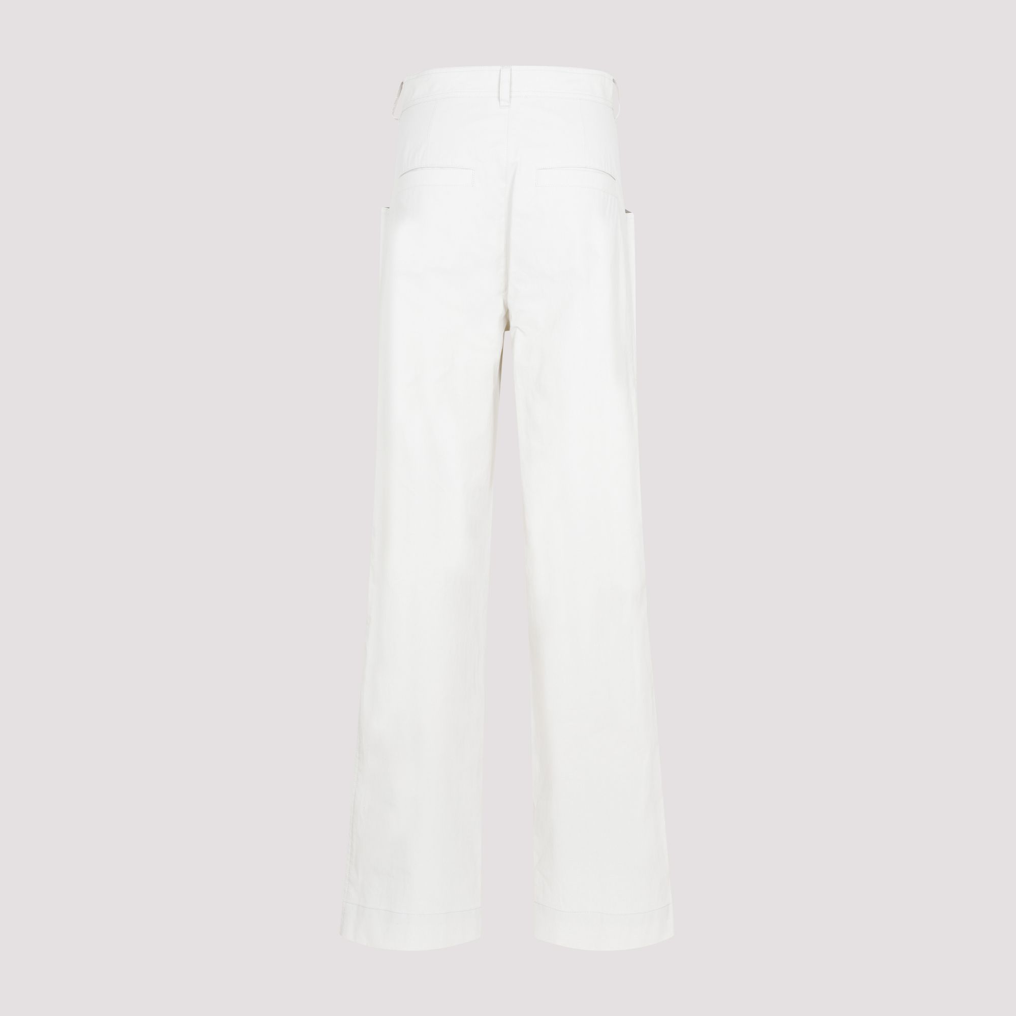 ISABEL MARANT  Pantaloni Ampio Gamba Ecru di Cotone Isabel Marant Affare Del Giorno