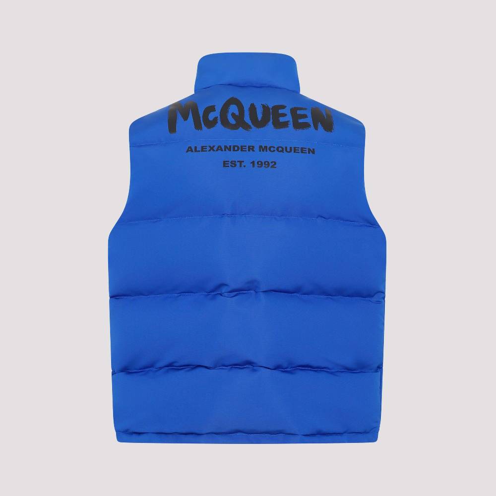 ALEXANDER MCQUEEN  Gilet Imbottito Ultramarino Alexander McQueen - Giacca Blu in Poliestere Uomo Presa