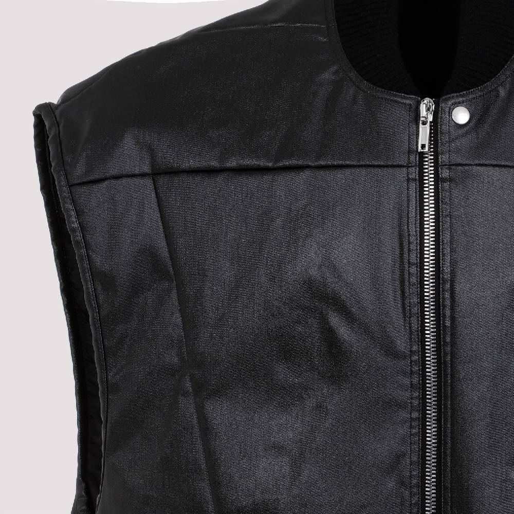 RICK OWENS  Gilet Trapuntato Nero in Cotone Rick Owens Sconto