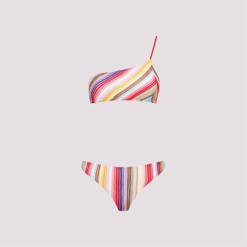 MISSONI  Bikini a Righe Monospalla Missoni in Viscosa Offerta