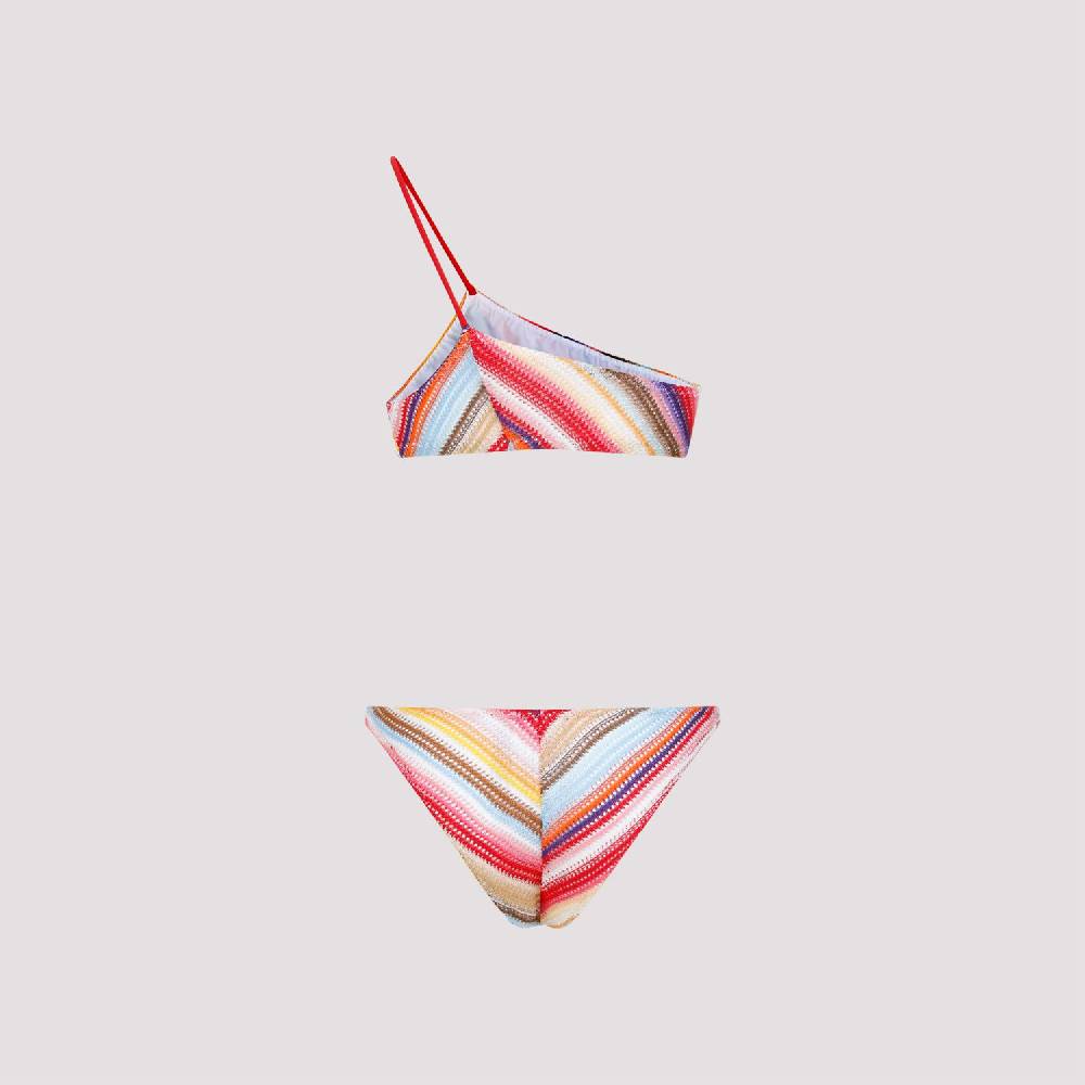 MISSONI  Bikini a Righe Monospalla Missoni in Viscosa Offerta