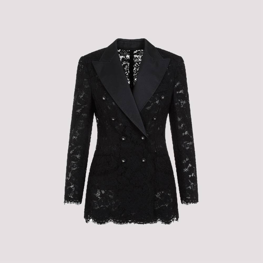DOLCE & GABBANA  Giacca Pizzo Cotone Nero Dolce & Gabbana Economico