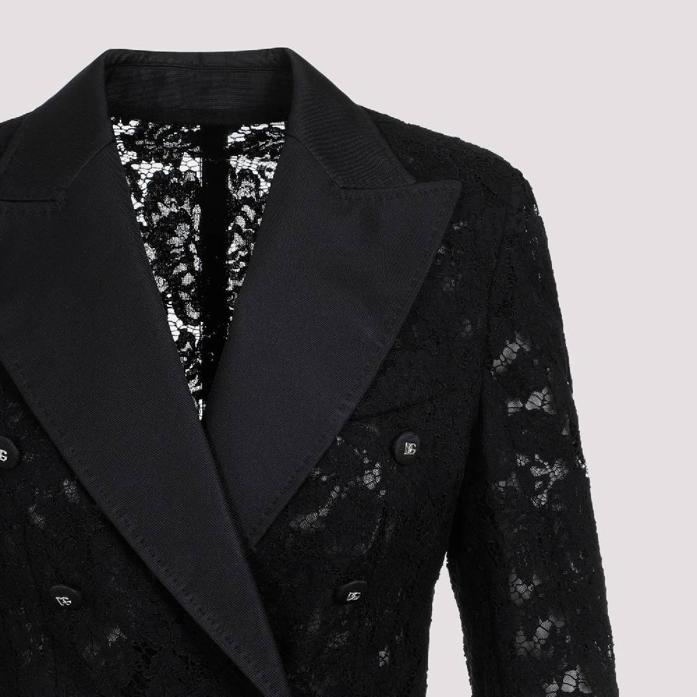 DOLCE & GABBANA  Giacca Pizzo Cotone Nero Dolce & Gabbana Economico