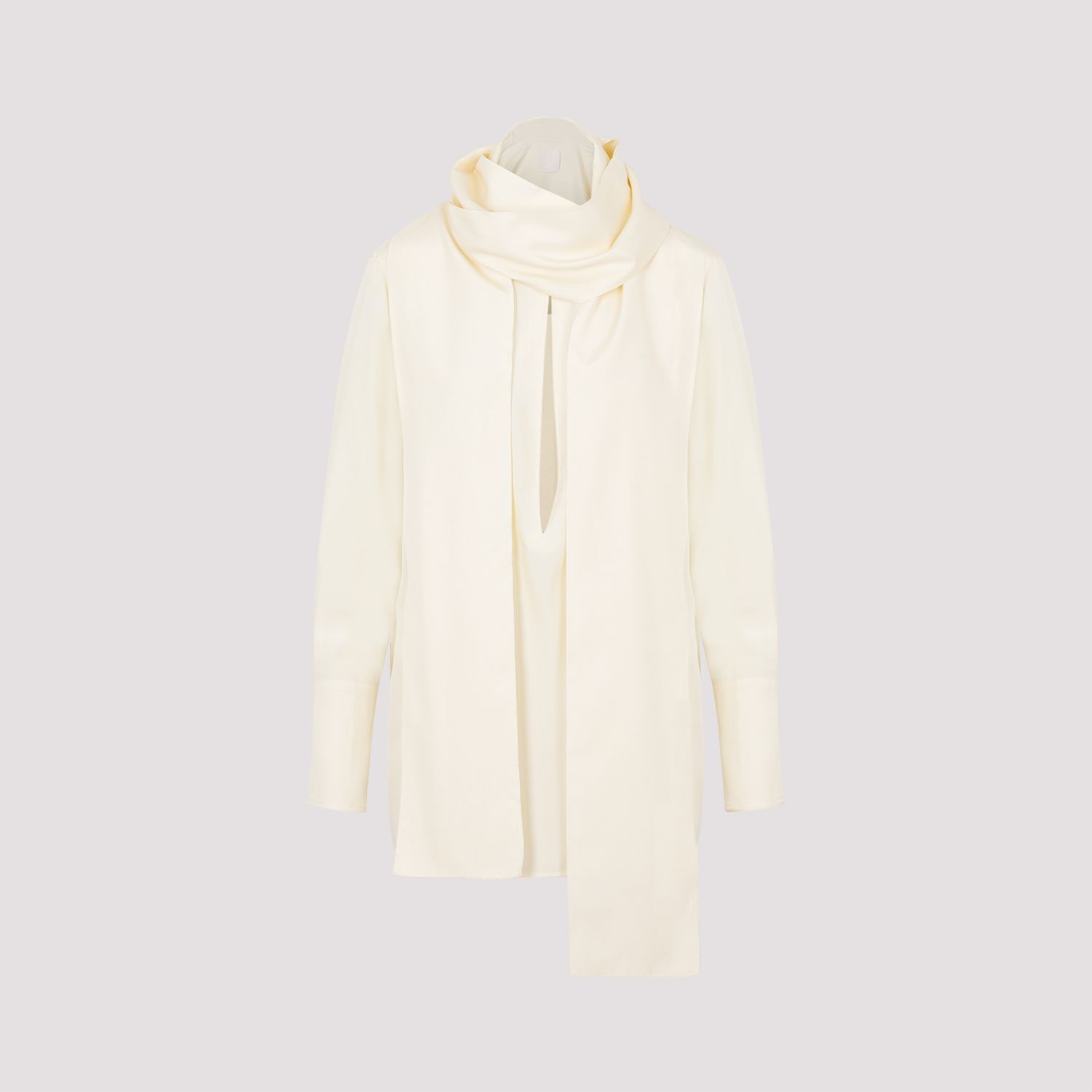 GIVENCHY  Blusa Givenchy in Seta Bianca con Fiocco In Vendita