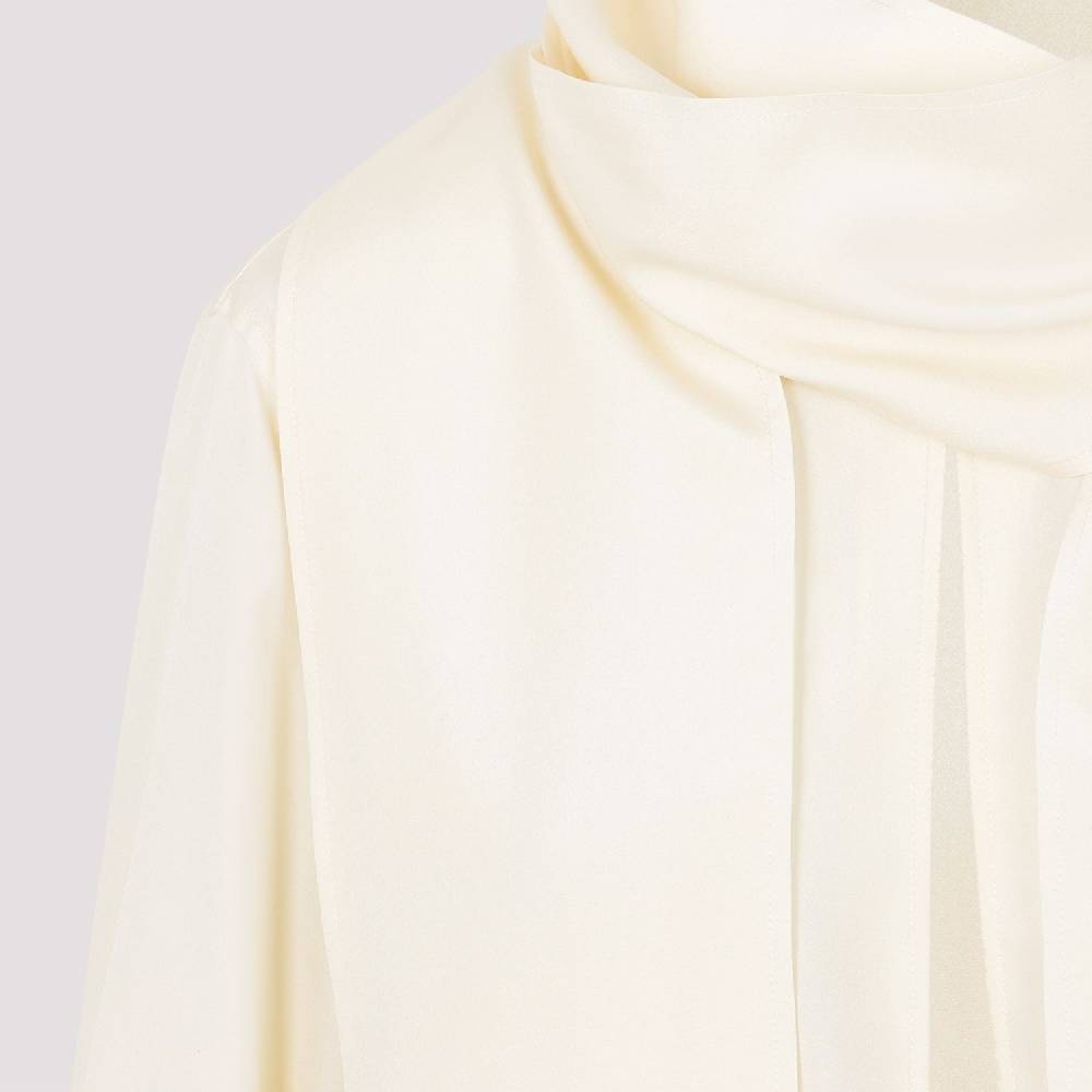 GIVENCHY  Blusa Givenchy in Seta Bianca con Fiocco In Vendita