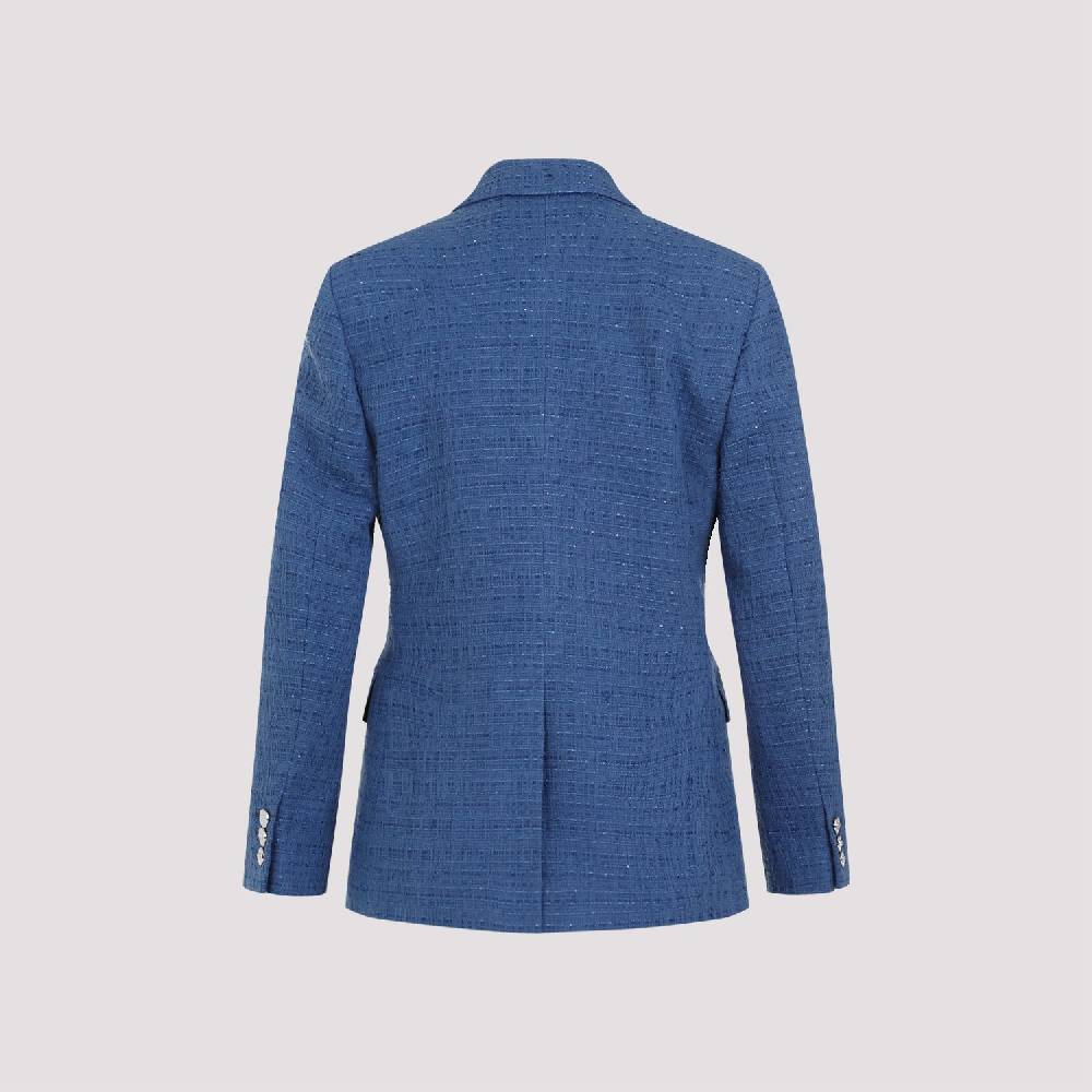 VERSACE  Blazer Tweed Cotone Blu Versace da Donna Offerte