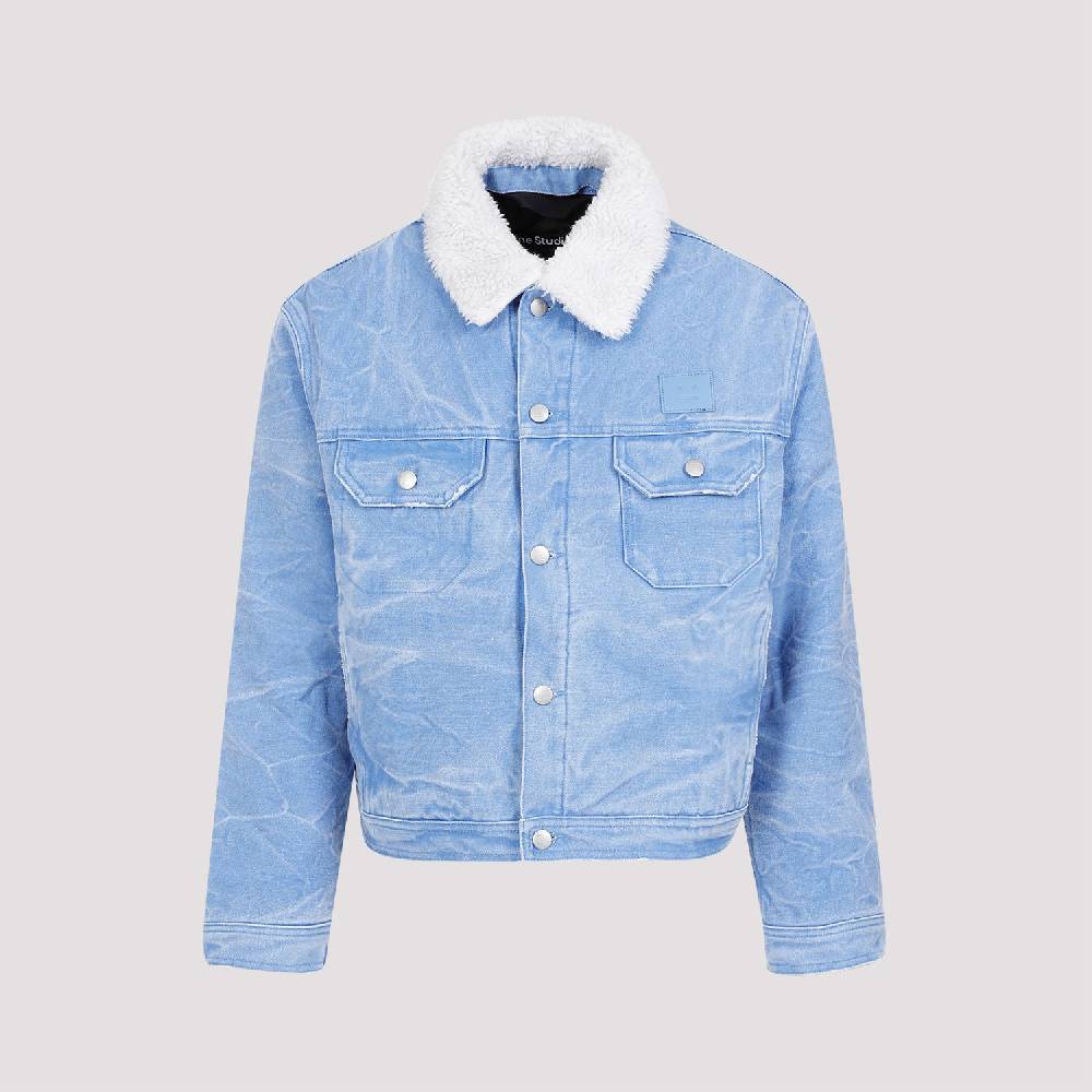 ACNE STUDIOS  Giacca di Cotone Blu Acne Studios con Collo Rimovibile Prezzo di fabbrica