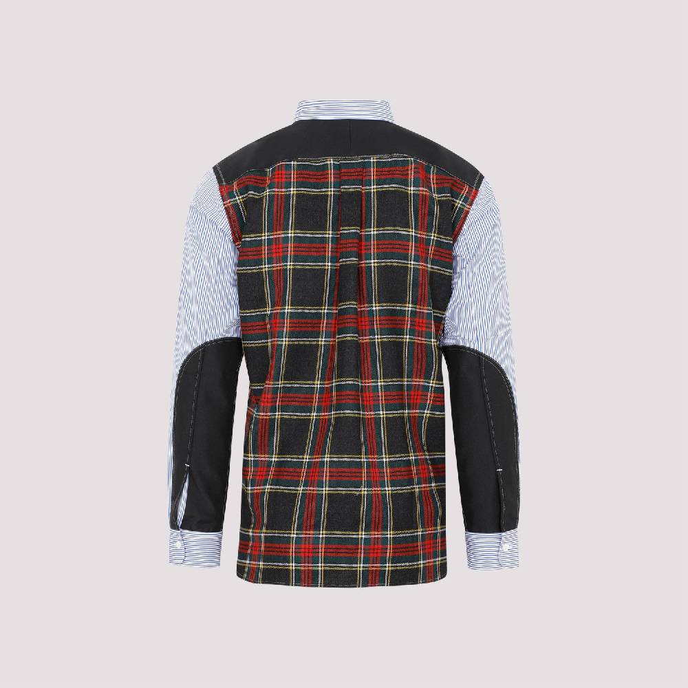 JUNYA WATANABE  Camicia Uomo Junya Watanabe Cotone Blu a Righe e Quadri Vendite Flash