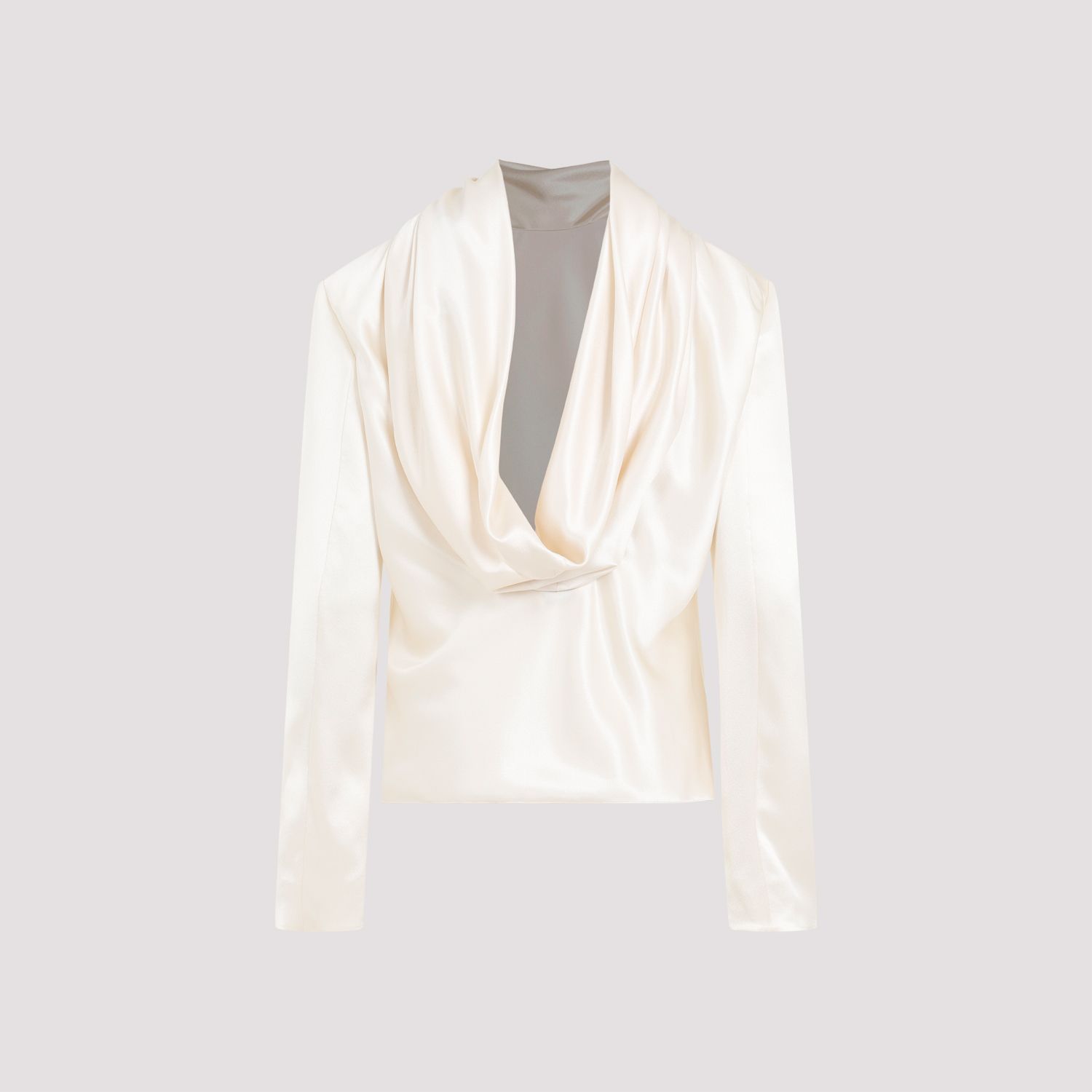 SAINT LAURENT  Blusa Drappeggiata in Seta Saint Laurent - Color Carne Spedizione Gratuita