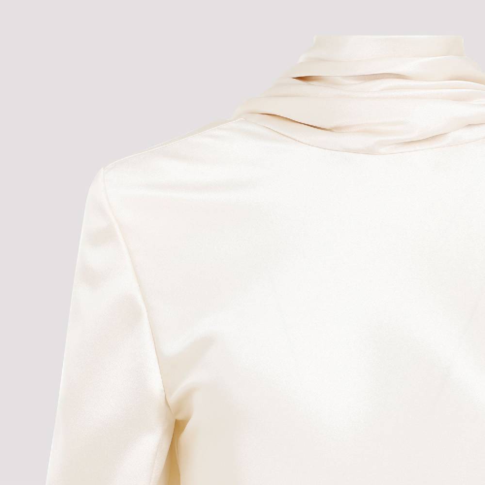 SAINT LAURENT  Blusa Drappeggiata in Seta Saint Laurent - Color Carne Spedizione Gratuita