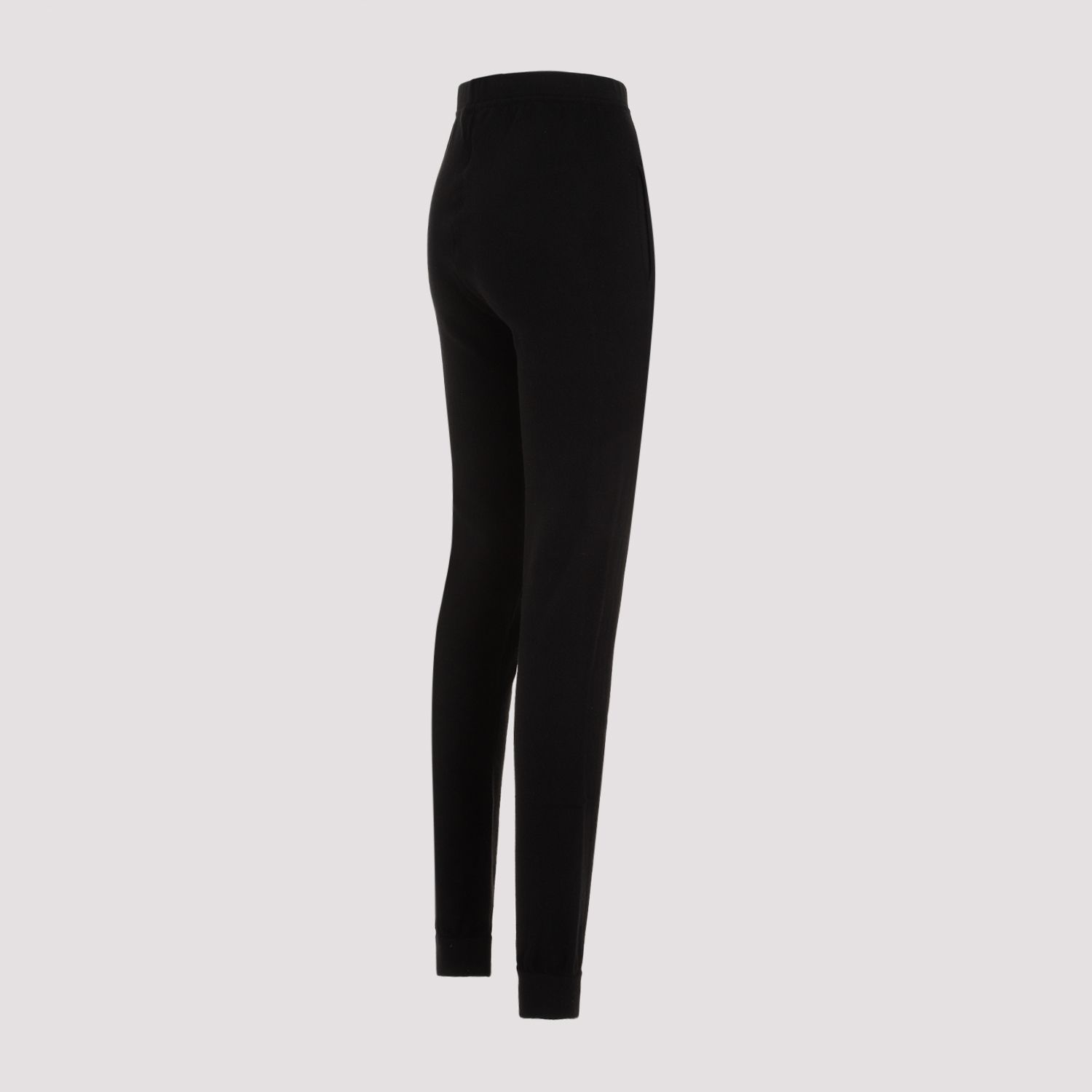 SAINT LAURENT  Leggings in Cashmere Nero a Vita Alta Saint Laurent Soddisfazione Garantita
