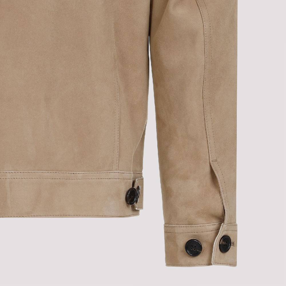 DUNHILL  Giacca di Pelle Scamosciata Marrone Dunhill Uomo Promozione Limitata