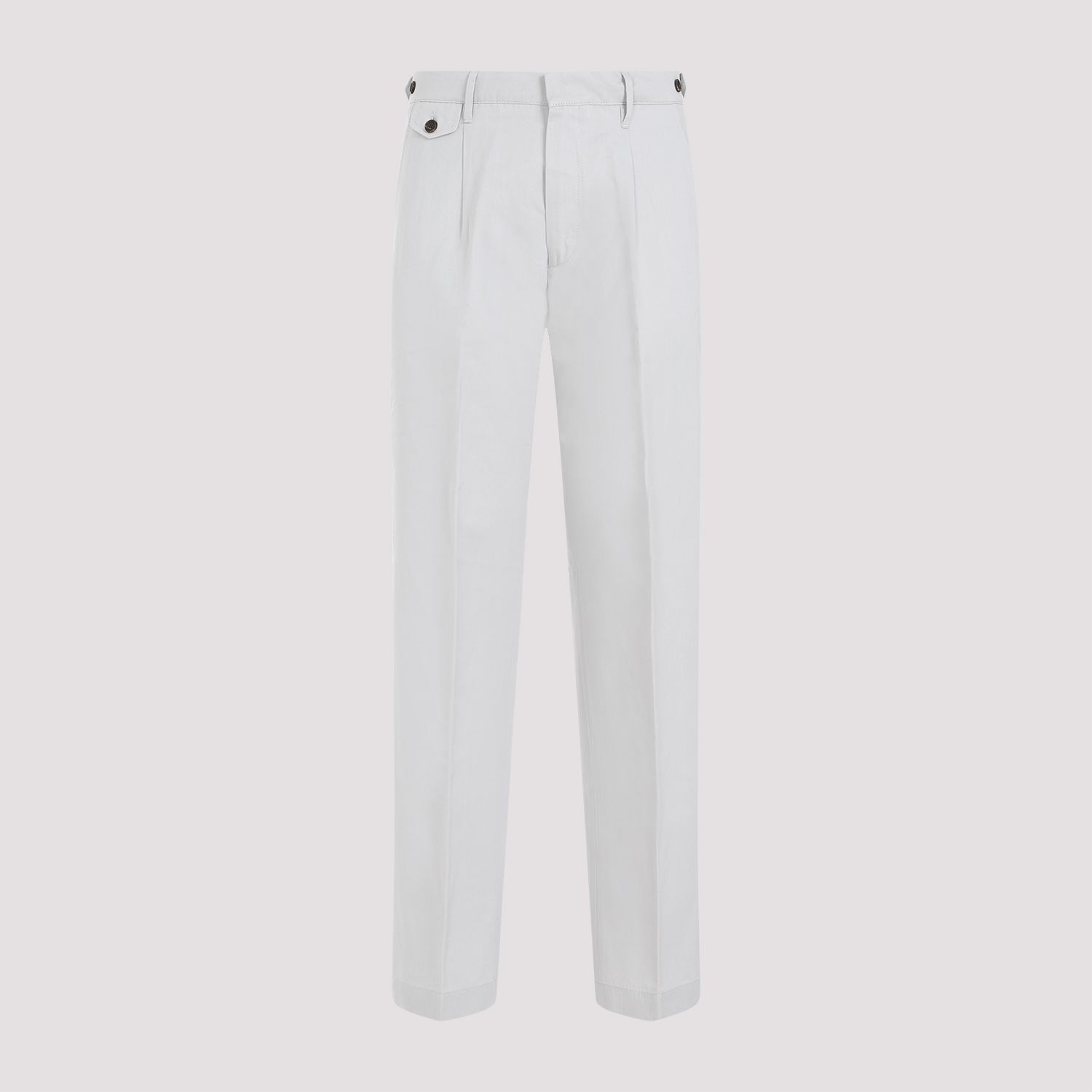 DUNHILL  Chino Piegati Grigio Cotone-Lino Uomo Dunhill Presa
