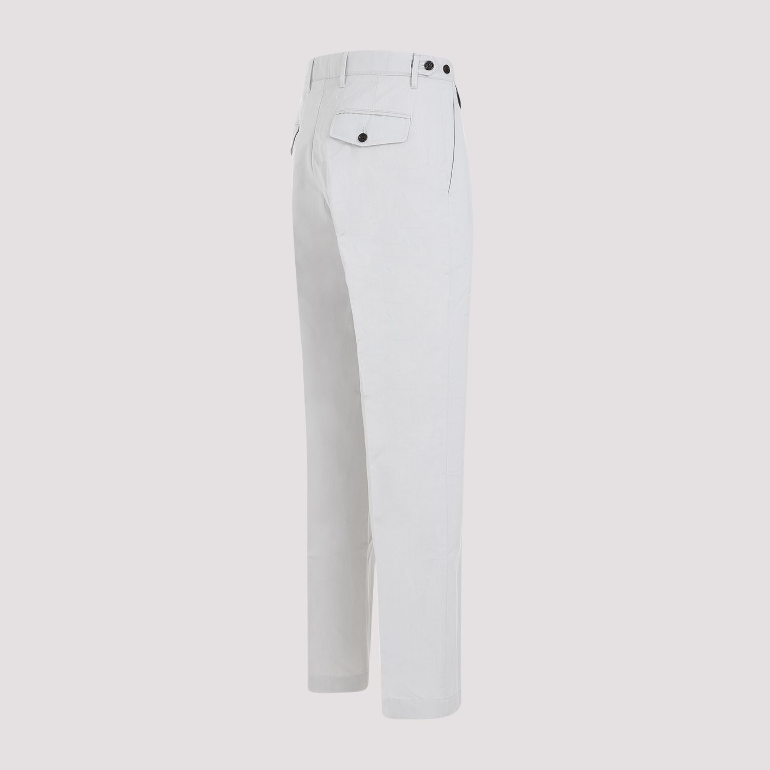 DUNHILL  Chino Piegati Grigio Cotone-Lino Uomo Dunhill Presa