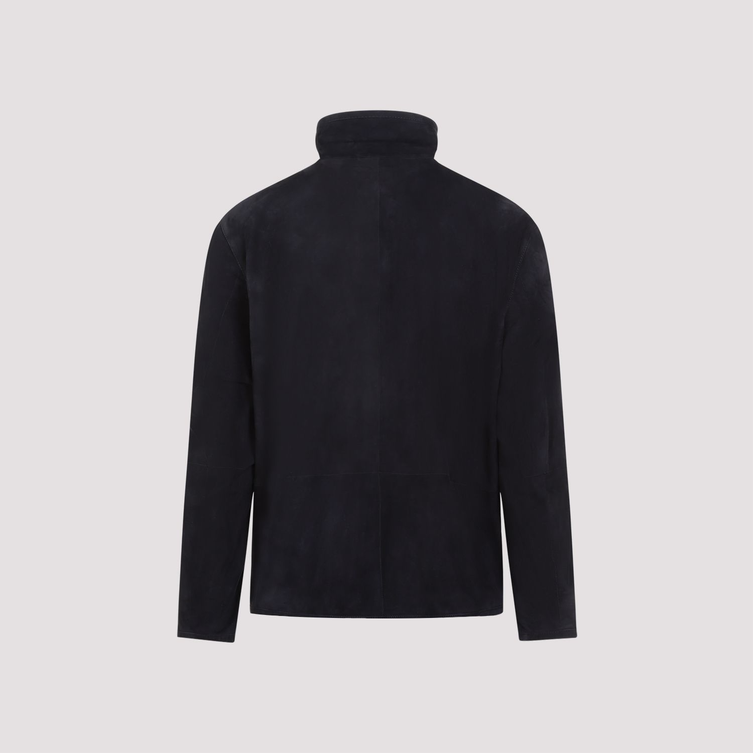 GIORGIO ARMANI  Giubbotto in Pelle Scamosciata Blu Uomo Giorgio Armani Sconto