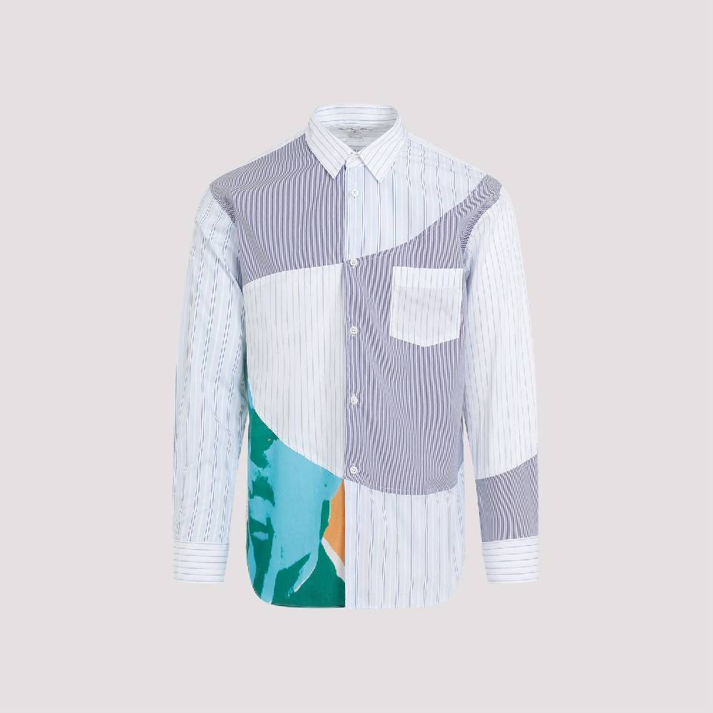 COMME DES GARÇONS SHIRT  Camicia Uomo Patchwork Blu in Cotone - COMME DES GARÇONS SHIRT Hotsell
