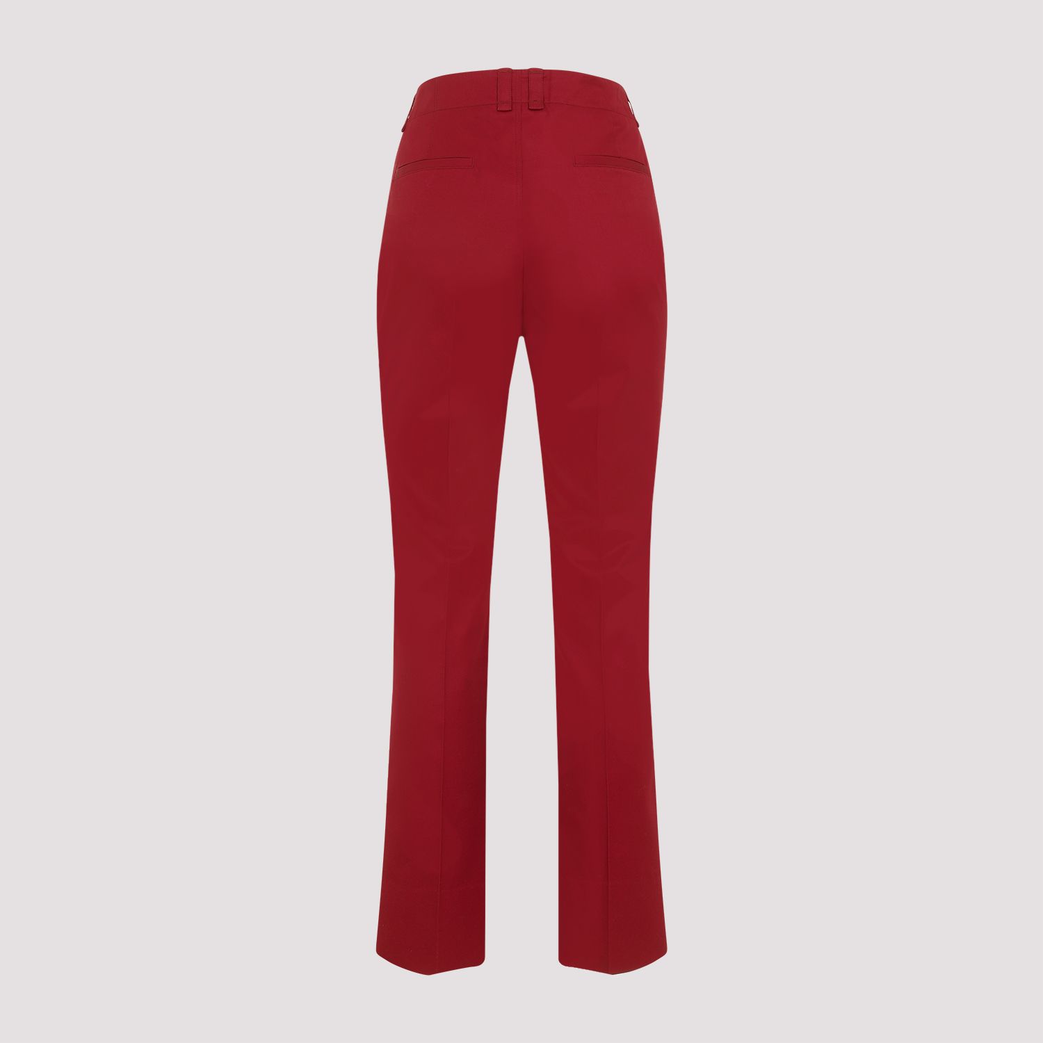 SAINT LAURENT  Pantaloni Donna Cotone Rosso a Vita Alta Saint Laurent Vendita Calda