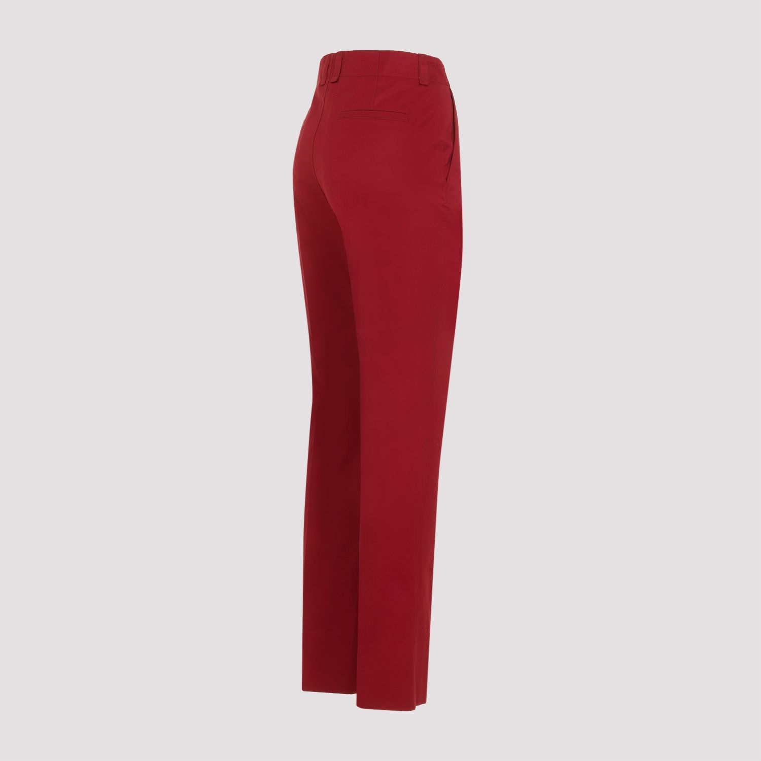 SAINT LAURENT  Pantaloni Donna Cotone Rosso a Vita Alta Saint Laurent Vendita Calda
