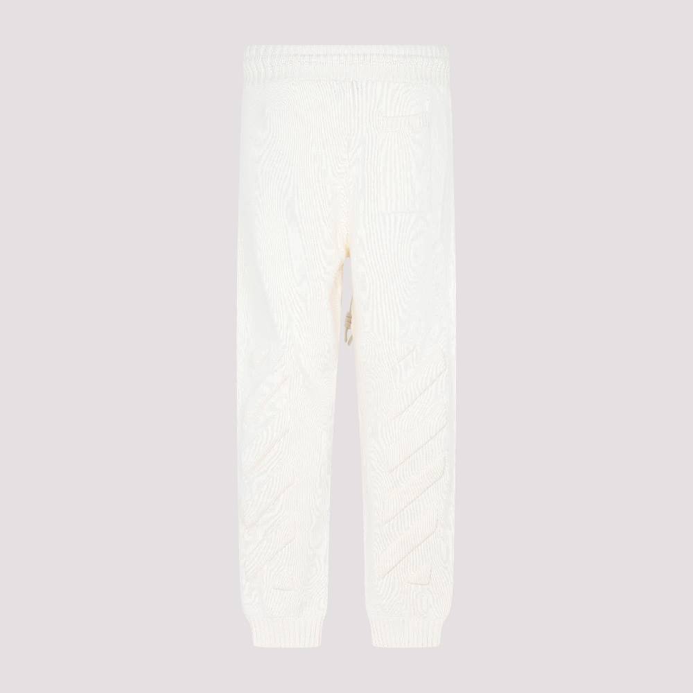 OFF-WHITE  Pantaloni Maglia Diag in Cotone Beige Off-White I Più Venduti