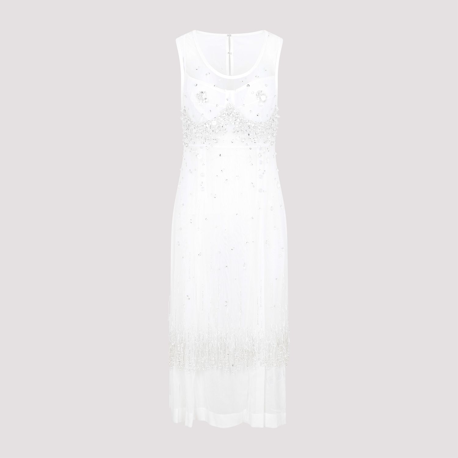 BOTTEGA VENETA  Abito Frange e Cristalli Bianco Bottega Veneta Vendite Flash