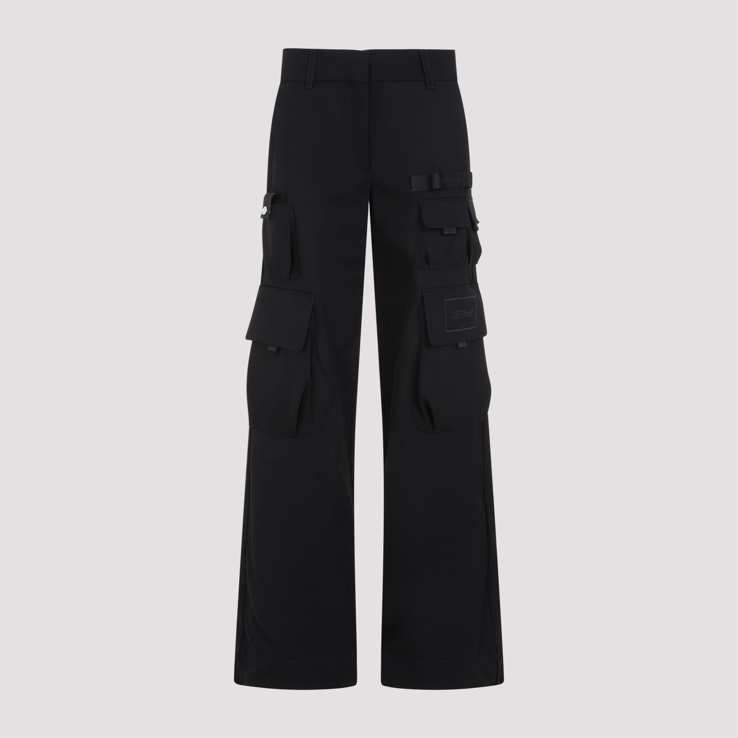 OFF-WHITE  Pantaloni Cargo in Lana Vergine Off-White per Donna 2025
