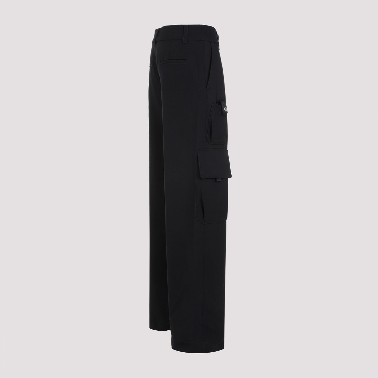 OFF-WHITE  Pantaloni Cargo in Lana Vergine Off-White per Donna 2025