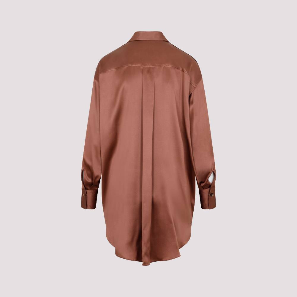 BRUNELLO CUCINELLI  Camicia Marrone in Seta Brunello Cucinelli da Donna Nuovo