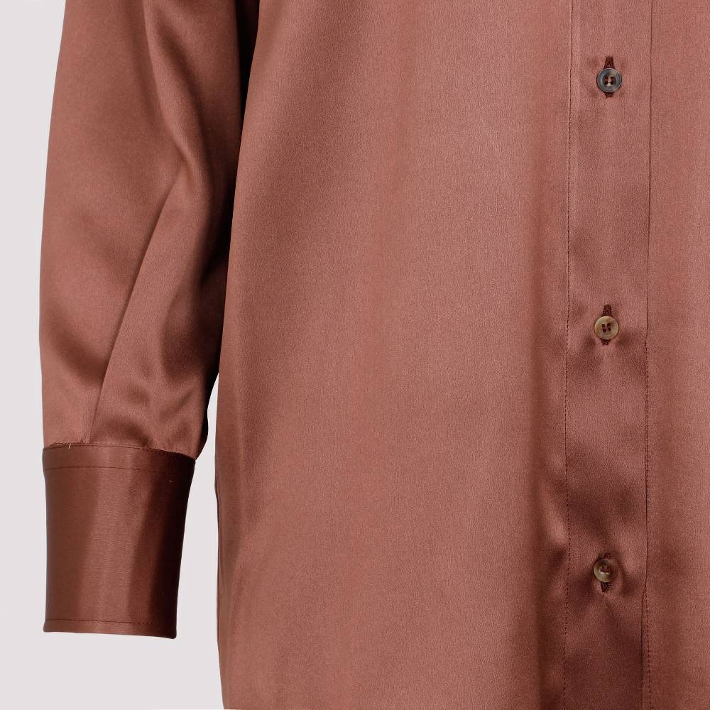 BRUNELLO CUCINELLI  Camicia Marrone in Seta Brunello Cucinelli da Donna Nuovo