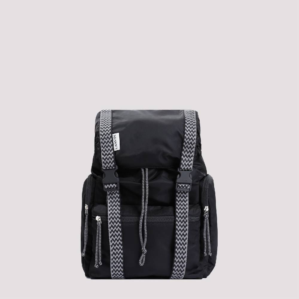 LANVIN  Zaino LANVIN Curb in Nylon Nero con Spallacci Regolabili Pezzi Unici