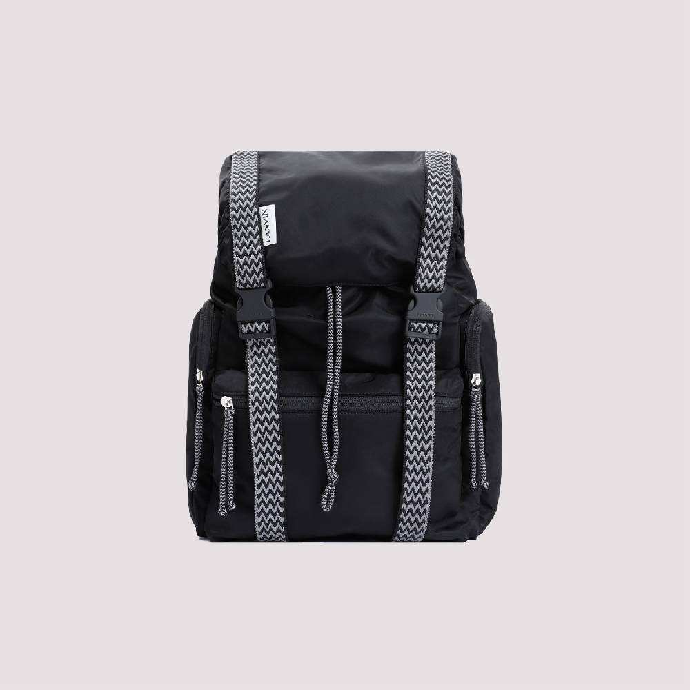 LANVIN  Zaino LANVIN Curb in Nylon Nero con Spallacci Regolabili Pezzi Unici
