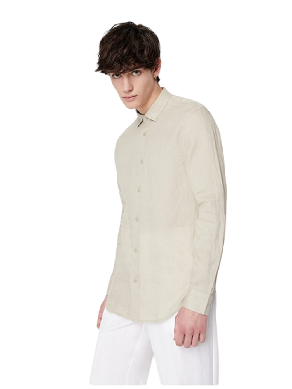 ARMANI EXCHANGE  Camicia di Lino Beige Uomo Armani Exchange Novità