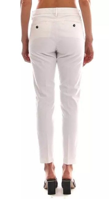 ROY ROGER'S  Pantaloni in Gabardina Stretch Bianchi ROY ROGER'S - Donna Outlet