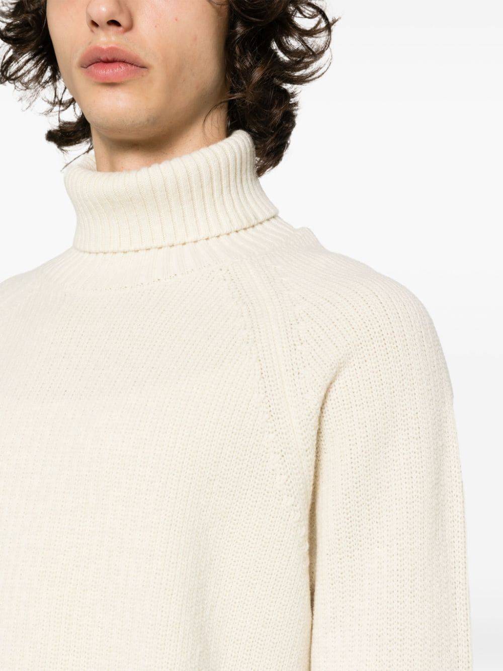 TEN C  Maglione Dolcevita Bianco da Uomo TEN C 100% Lana Vendita Economica