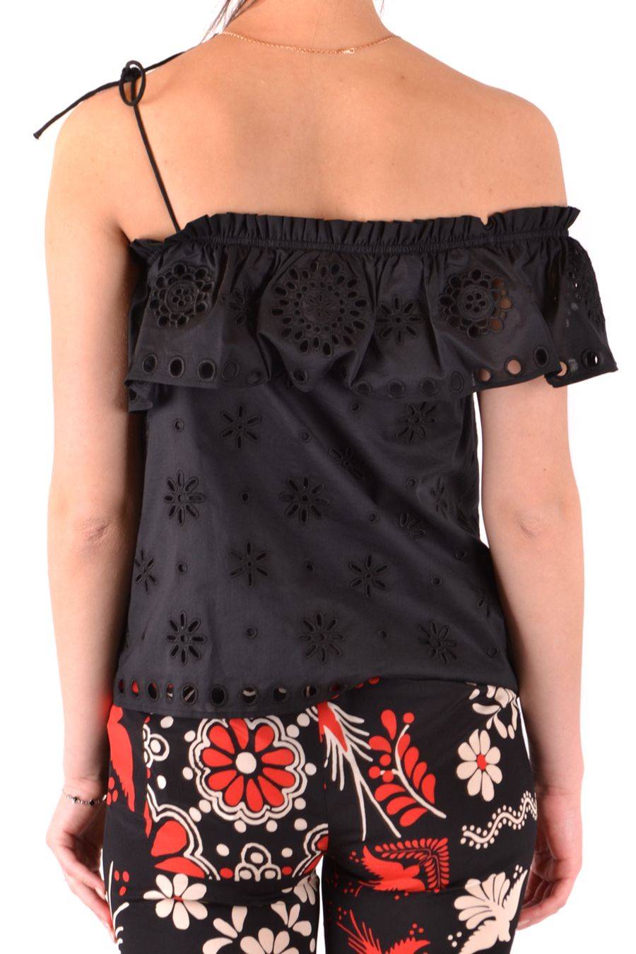 RED VALENTINO  Top Elegante di Cotone Nero RED VALENTINO Negozio