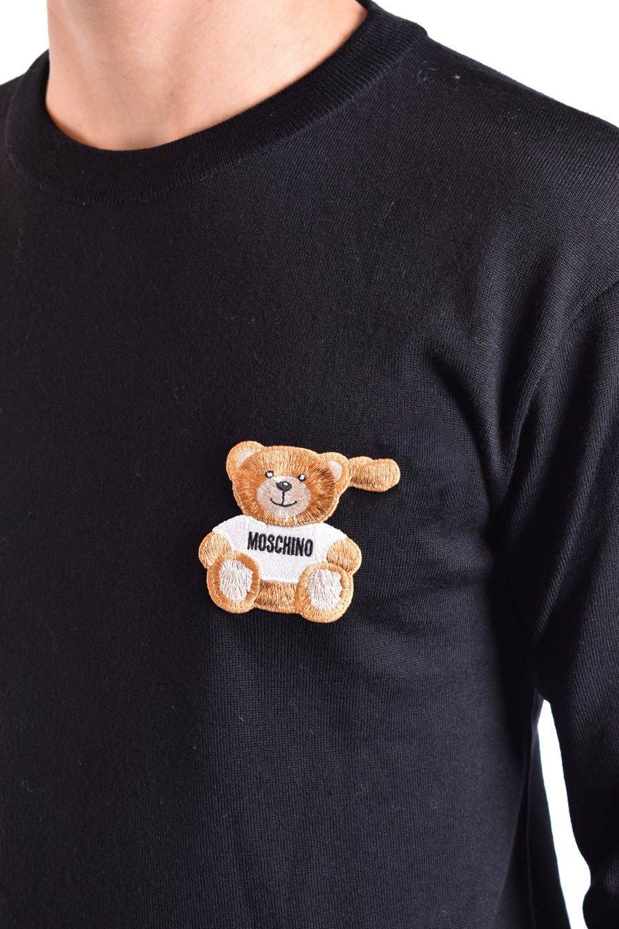 MOSCHINO  Maglione di Lana Nero Moschino Uomo V0902 7000555 In Saldo