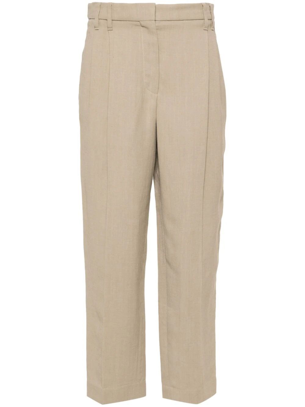 BRUNELLO CUCINELLI Pantaloni Donna in Misto Lino Beige Brunello Cucinelli