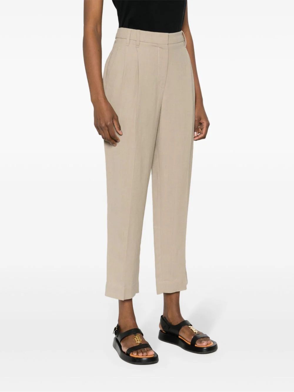 BRUNELLO CUCINELLI  Pantaloni Donna in Misto Lino Beige Brunello Cucinelli 2025