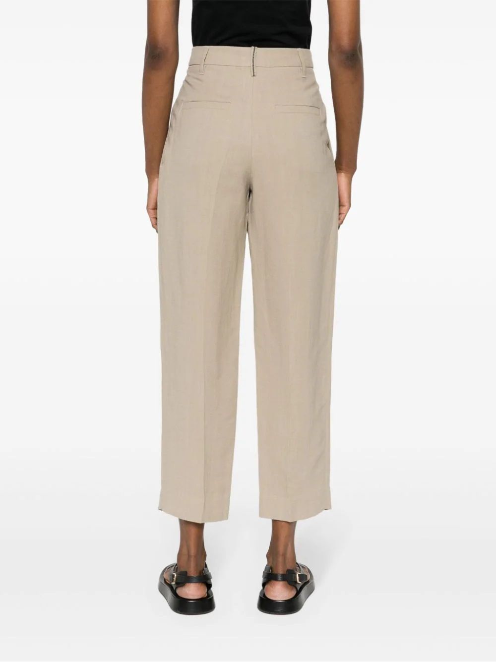 BRUNELLO CUCINELLI  Pantaloni Donna in Misto Lino Beige Brunello Cucinelli 2025