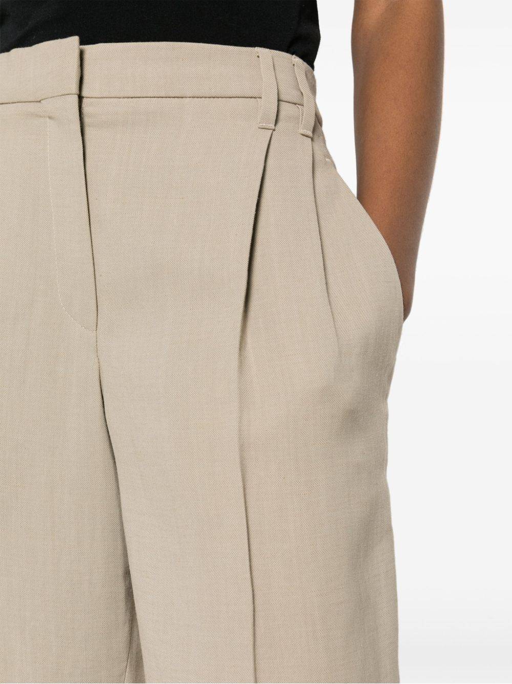 BRUNELLO CUCINELLI  Pantaloni Donna in Misto Lino Beige Brunello Cucinelli 2025